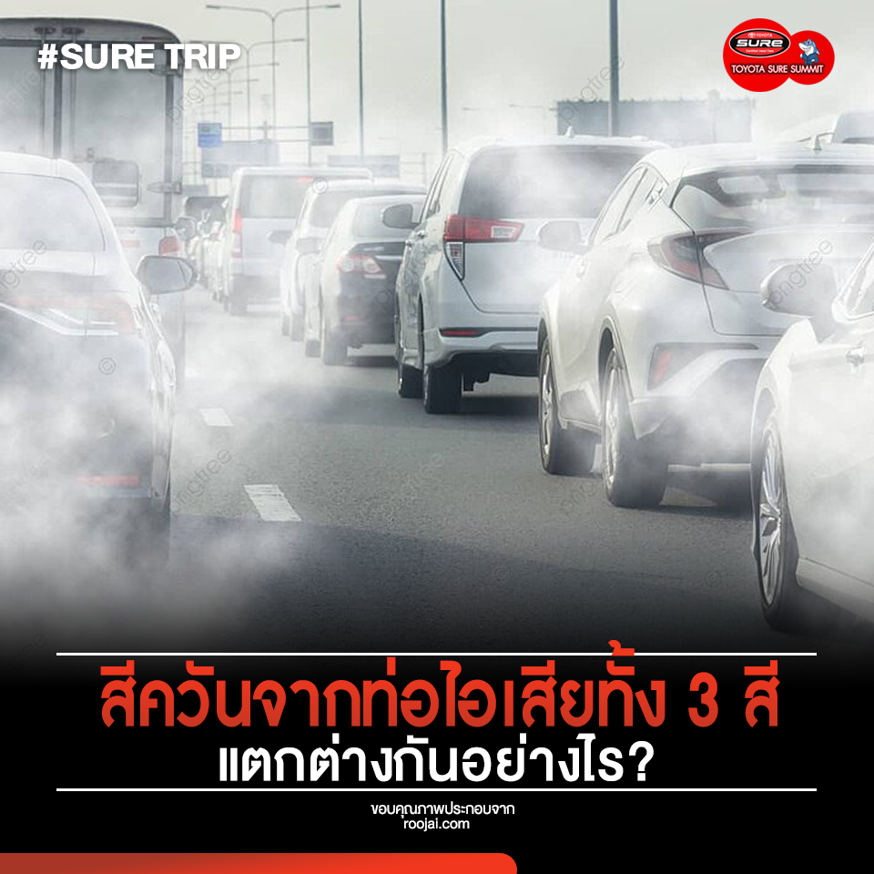 How are the three colors of smoke from the exhaust pipe different?